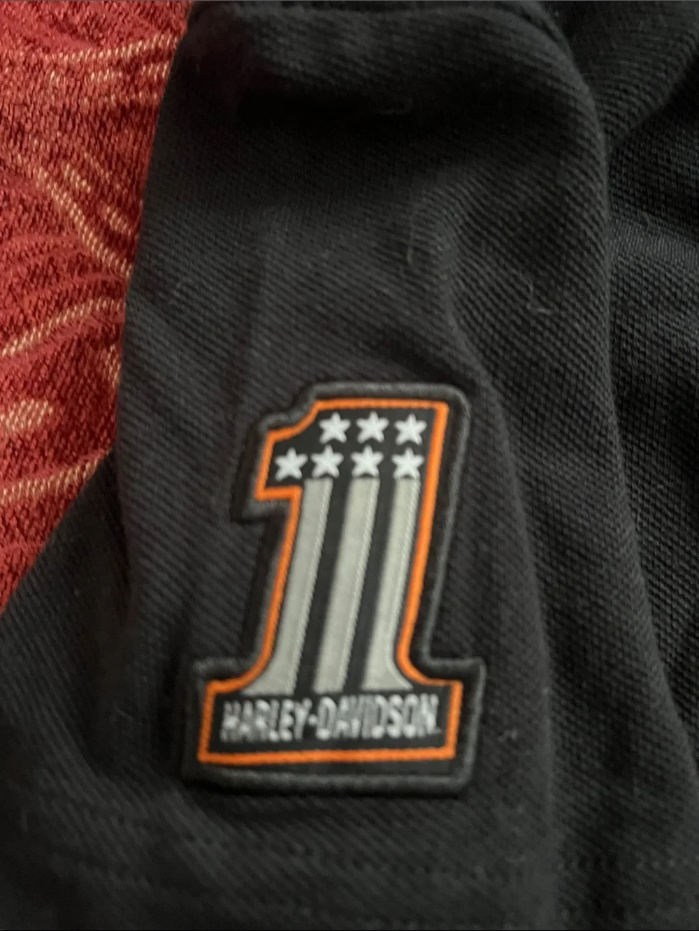 Harley-Davidson Black & Orange Kids Polo with Bold Chest Logo